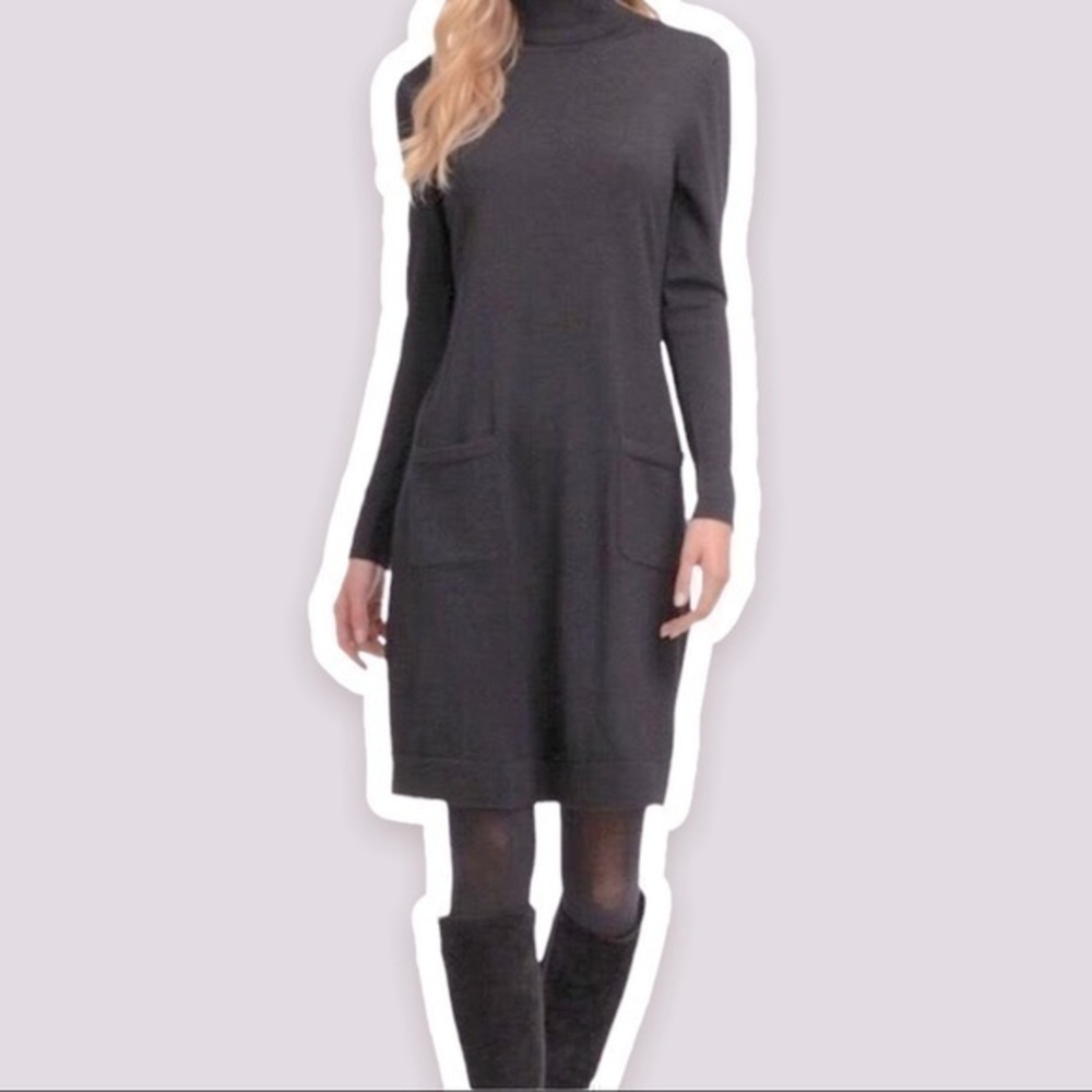 LAFAYETTE 148 NEW YORK S Extra Fine Wool Gray Sweater Dress